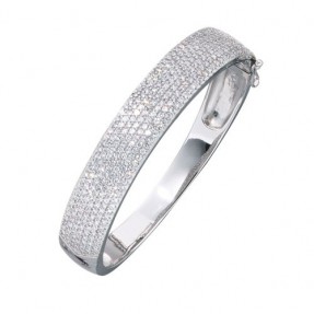 Creolen Creole Ohrringe aus 925 Silber diamantiert, D: 50mm, Damen