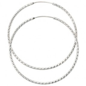 Creolen Creole Ohrringe aus 925 Silber diamantiert, D: 50mm, Damen