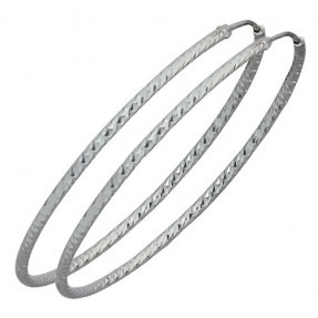 Creolen Creole Ohrringe aus 925 Silber diamantiert, D: 50mm, Damen