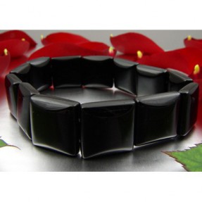 Armband Armschmuck aus echtem Onyx, schwarz