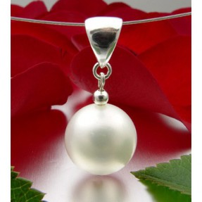 Perlenohrringe Ohrringe Ohrhänger, Muschelkernperlen, 925 Silber, weiß Perlenohrringe Ohrringe Ohrhänger, Muschelkernperlen, 925 Silber, weiß