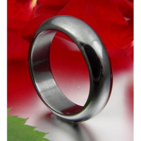 Ring aus H�matit, 6mm breit, verschiedene Gr��en, grau, Unisex