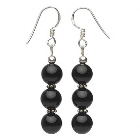 Ohrringe Ohrhänger aus echtem Onyx & 925 Silber Ohrringe Ohrhänger aus echtem Onyx & 925 Silber