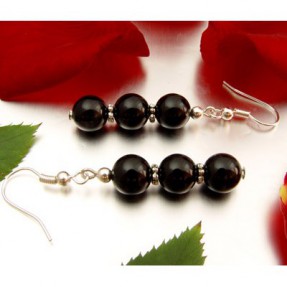 Ohrringe Ohrhänger aus echtem Onyx & 925 Silber Ohrringe Ohrhänger aus echtem Onyx & 925 Silber
