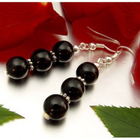 Ohrringe Ohrhänger aus echtem Onyx & 925 Silber Ohrringe Ohrhänger aus echtem Onyx & 925 Silber
