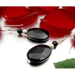 Ohrringe Ohrhänger aus echtem Onyx & 925 Silber Ohrringe Ohrhänger aus echtem Onyx & 925 Silber
