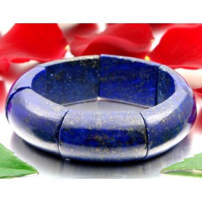 Armband Armschmuck aus echtem Lapis-Lazuli, blau, glatt