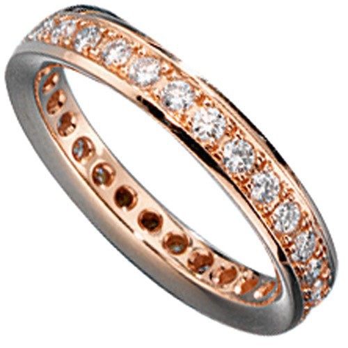 Memory-Ring, Memoryring mit Diamanten, 585 Rotgold