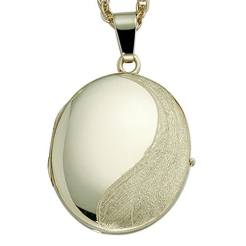 Schmuck-Krone - Goldschmuck Medaillon Anh�nger aus 585 Gold Gelbgold, teilmattiert