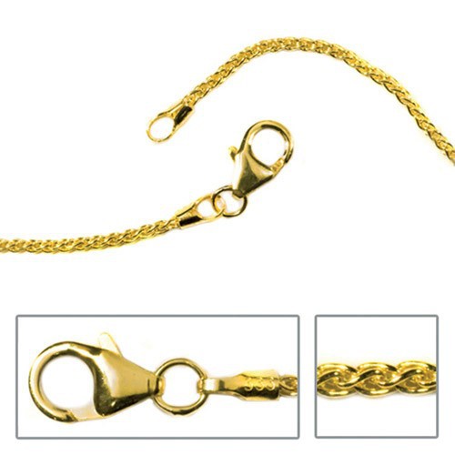 Schmuck-Krone - Goldschmuck 1,6mm Zopfkette Kette Collier, 585 Gold Gelbgold, 42cm