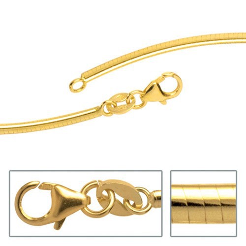 Schmuck-Krone - Goldschmuck 2mm Halsreif Reif Kette, 333 Gold Gelbgold, flach, 42cm