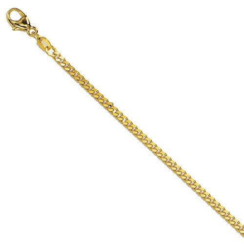 Schmuck-Krone - Goldschmuck 2,1mm Panzerkette Panzer Kette Collier, 333 Gold, 60cm