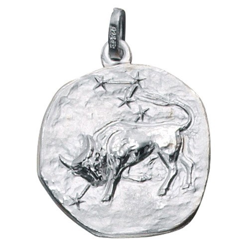 Sternzeichen Stier - Anhänger aus 925 Echt Silber Sterlingsilber