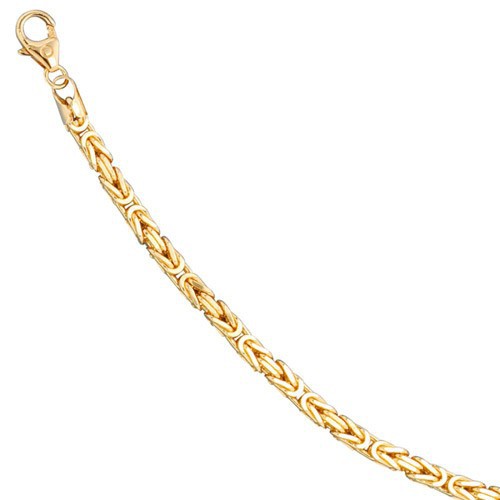 Schmuck-Krone - Goldschmuck 3,2mm K�nigskette Kette Collier aus 585 Gold Gelbgold, massiv, 80 cm