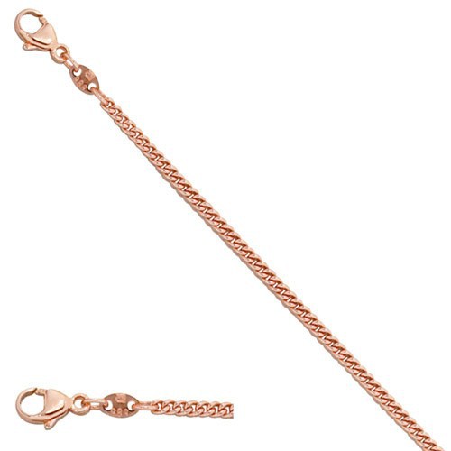 2,0mm Panzerkette Kette Collier, 585 Rotgold Gold, Goldkette, 45 cm
