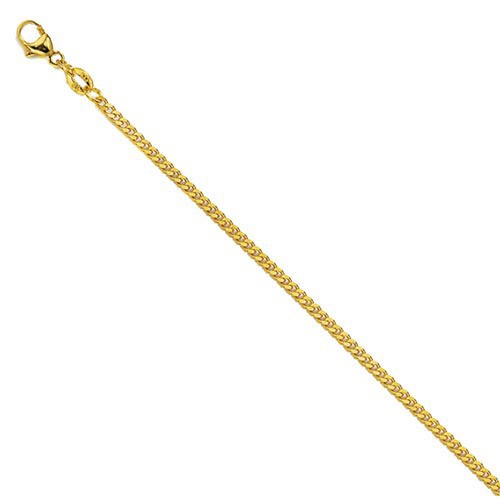 Schmuck-Krone - Goldschmuck 1,3mm Panzerkette Panzer Kette Collier, 333 Gold Gelbgold, 38 cm