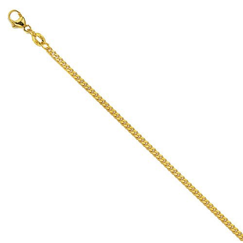 Schmuck-Krone - Goldschmuck 1,7mm Panzerkette Panzer Kette Collier, 333 Gold Gelbgold, 45 cm