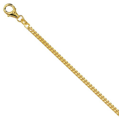 Schmuck-Krone - Goldschmuck 2,2mm Panzerkette Panzer Kette Collier, 585 Gold Gelbgold, 60 cm
