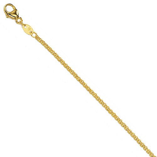 Schmuck-Krone - Goldschmuck 1,5mm Erbskette Kette Collier, 585 Gold Gelbgold, Goldkette, 40 cm