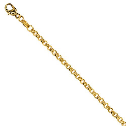 Schmuck-Krone - Goldschmuck 2,5mm Erbskette Kette Collier, 585 Gold Gelbgold, Goldkette, 50 cm