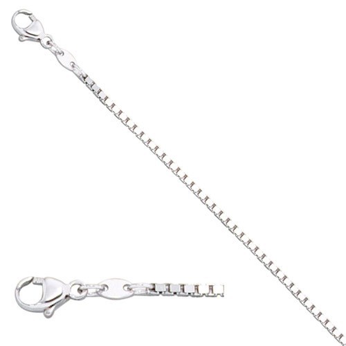 Schmuck-Krone - Silberschmuck 1,2mm Venezianerkette Kette Collier, 925 Silber, Silberkette, 38 cm