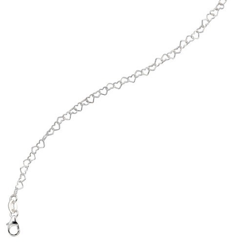 Schmuck-Krone - Silberschmuck Armband Armkettchen, Herzen Herzchen, 925 Silber, 14.5 cm, Damen