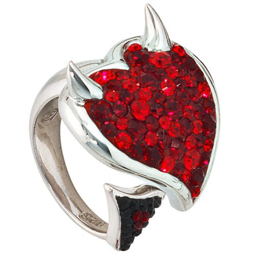 Ring Damenring Herz mit Swarovski-Elements rot, 925 Echt Silber, Damen