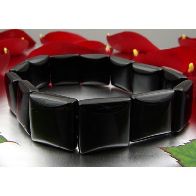 Armband Armschmuck aus echtem Onyx, schwarz
