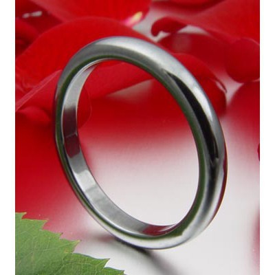 Dünner Ring aus Hämatit, 3mm breit, runde Kanten, grau