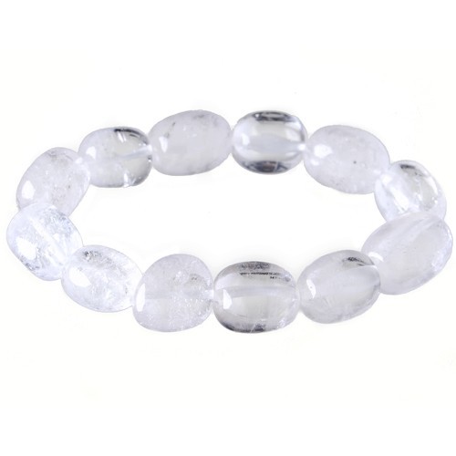 Armschmuck Armband aus echtem Bergkristall, dehnbar, für Damen