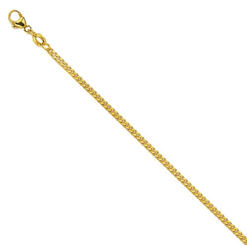 Bild 1,7mm Panzerkette Panzer Kette Collier, 333 Gold Gelbgold, 42 cm