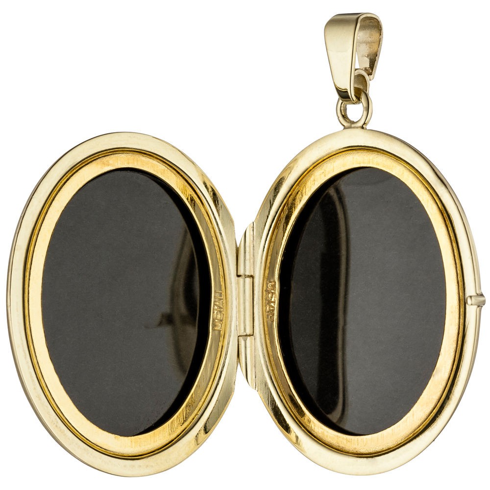 Medaillon Amulett Anhänger Zum Öffnen 333 Gold Gelbgold Teilmattiert
