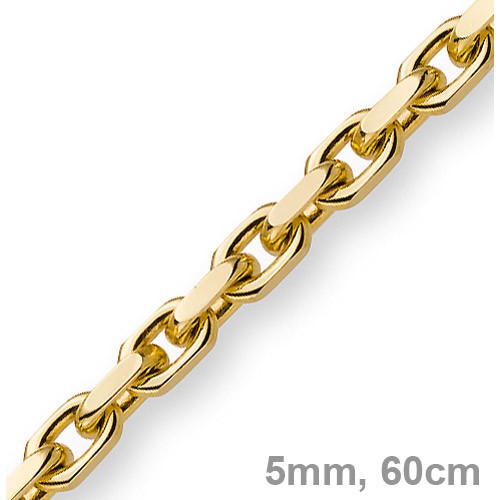 5mm Kette Collier Ankerkette aus 585 Gold Gelbgold 60cm Herren Goldkette 5mm Kette Collier Ankerkette aus 585 Gold Gelbgold 60cm Herren Goldkette
